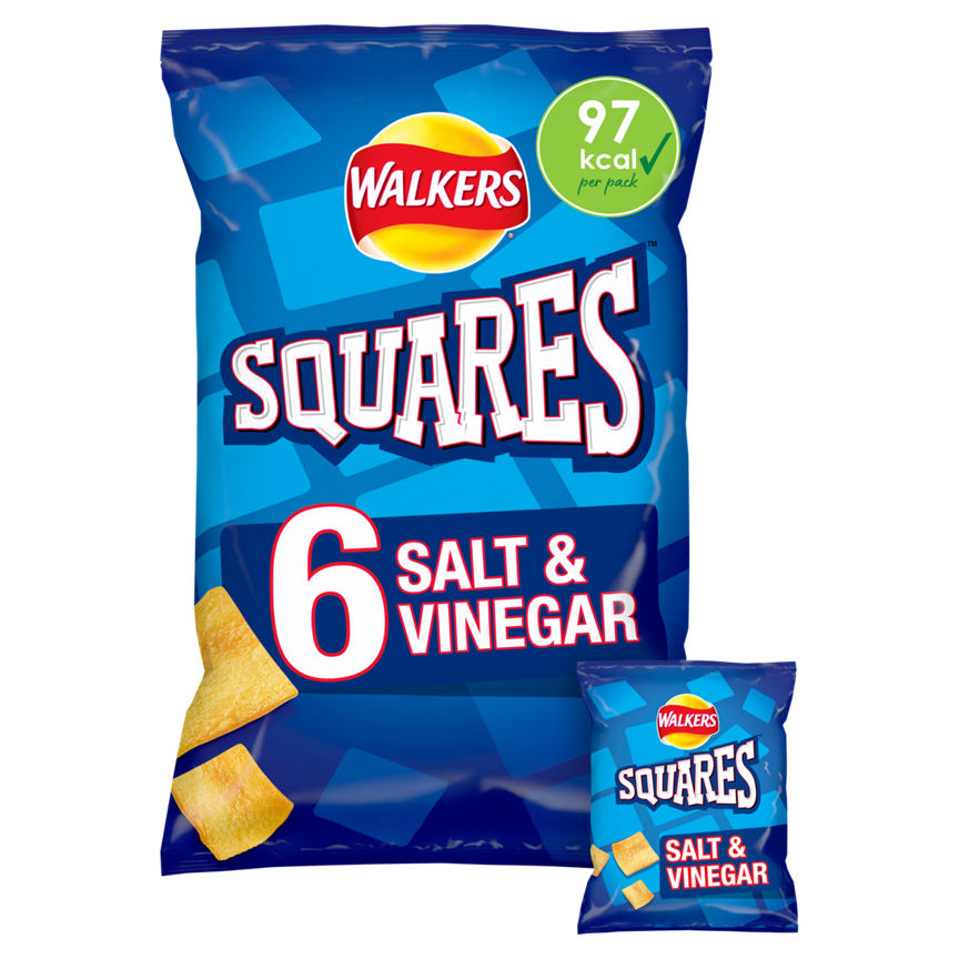 Walkers Squares Salt & Vinegar Multipack Crisps