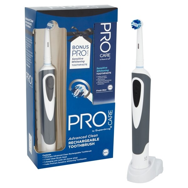 Superdrug Procare Rechargeable Electric Toothbrush Set Black GOODS Superdrug   