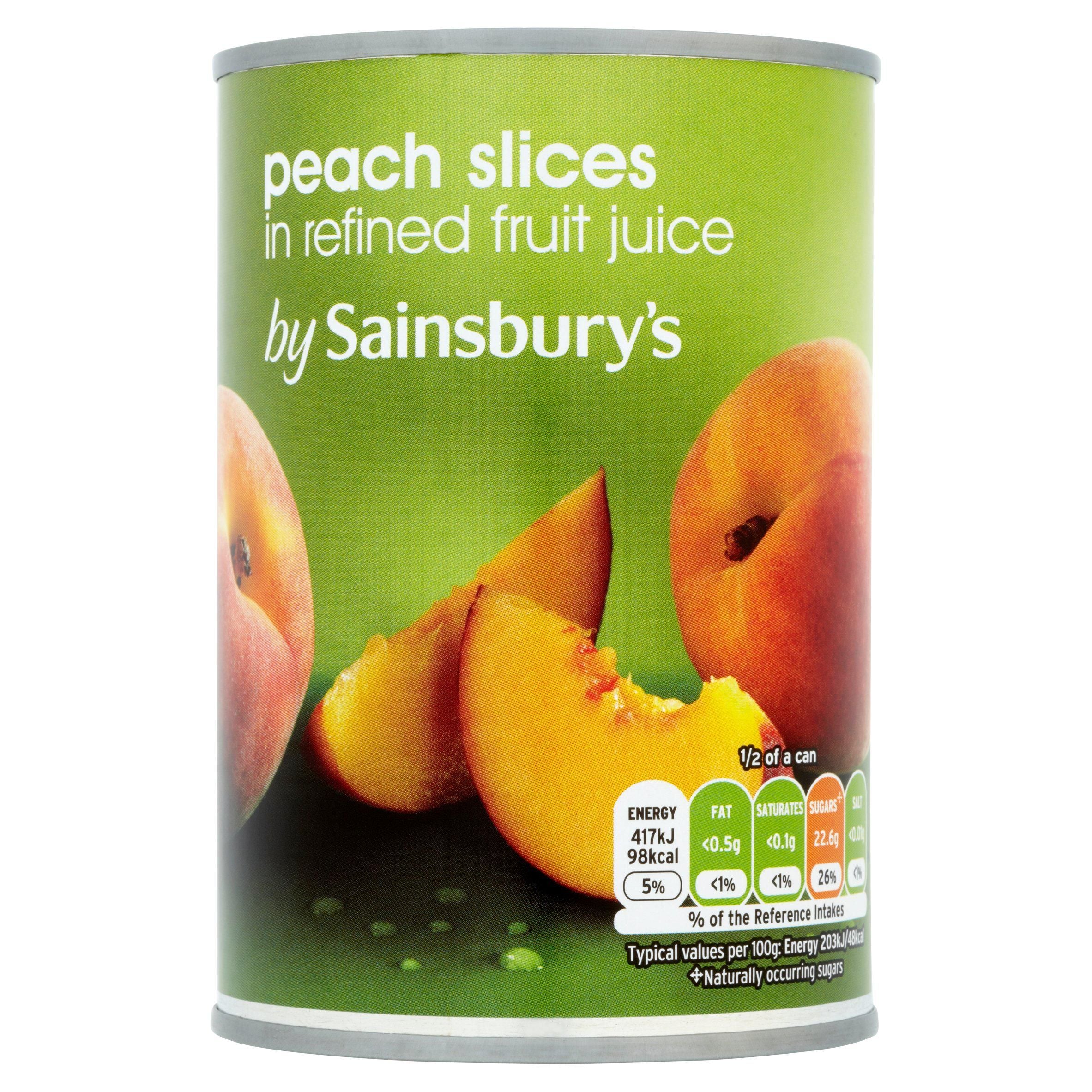 Sainsbury's Peach Slices In Fruit Juice 411g Food cupboard essentials Sainsburys   