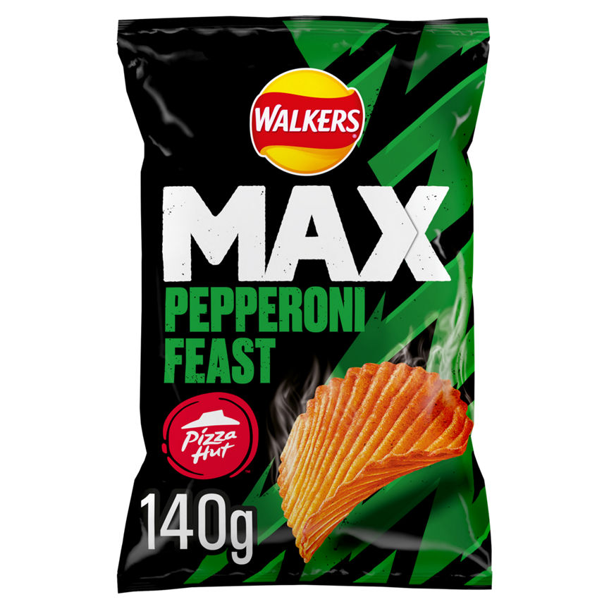 Walkers Max Pizza Hut Pepperoni Feast Sharing Crisps 140g GOODS ASDA   