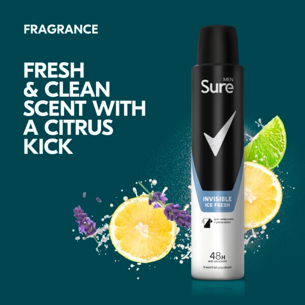 Sure Men Anti-Perspirant Aerosol Invisible Ice Fresh 200ml