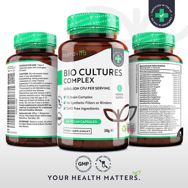 Nutravita 40 Billion CFU Bio Cultures (15 Strains) - 60 Caps GOODS Superdrug   