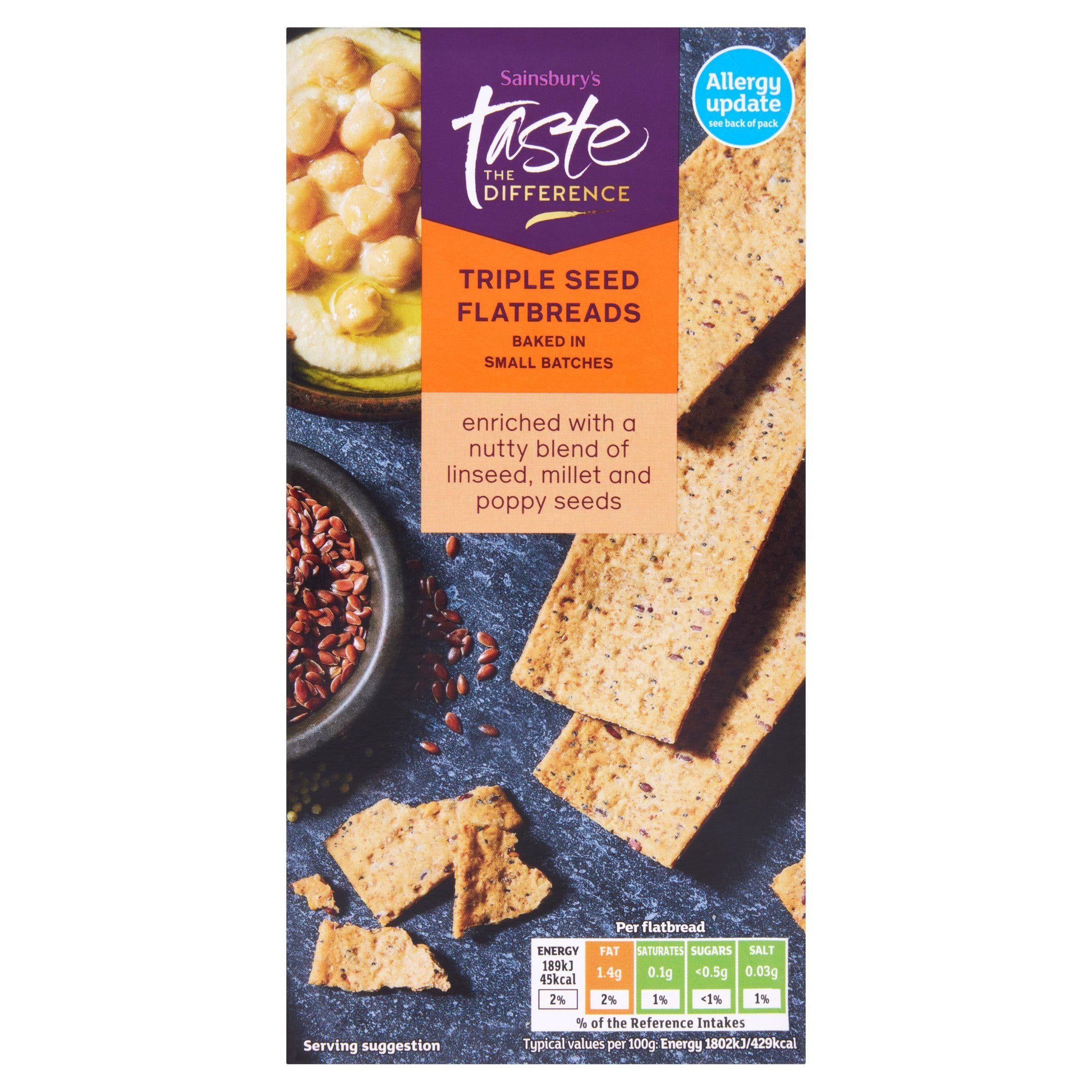 Sainsbury's Multi Seed Flatbread, Taste the Difference 130g GOODS Sainsburys   