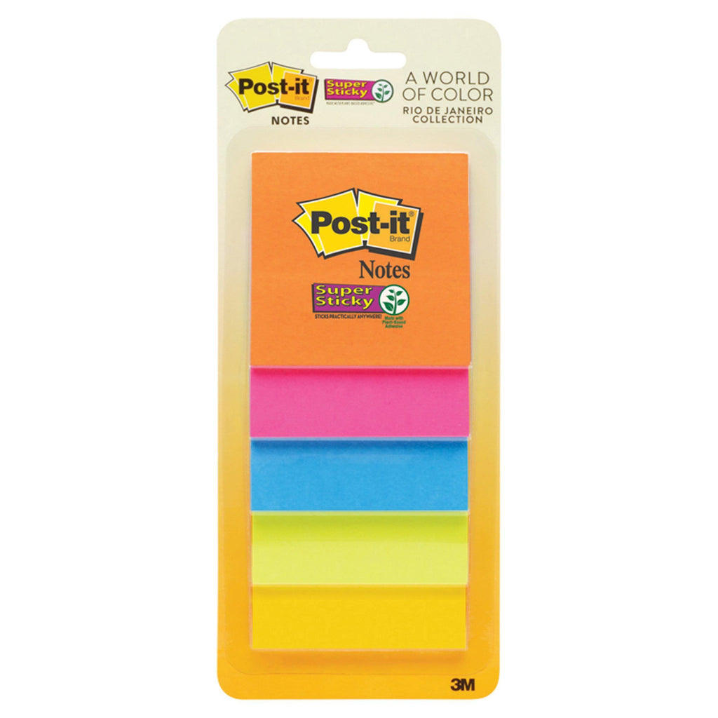 Post-it® Notes 3321-5SSAU Rio De Janeiro Collection 5 Pads of 45 Sheets 76mmx76mm