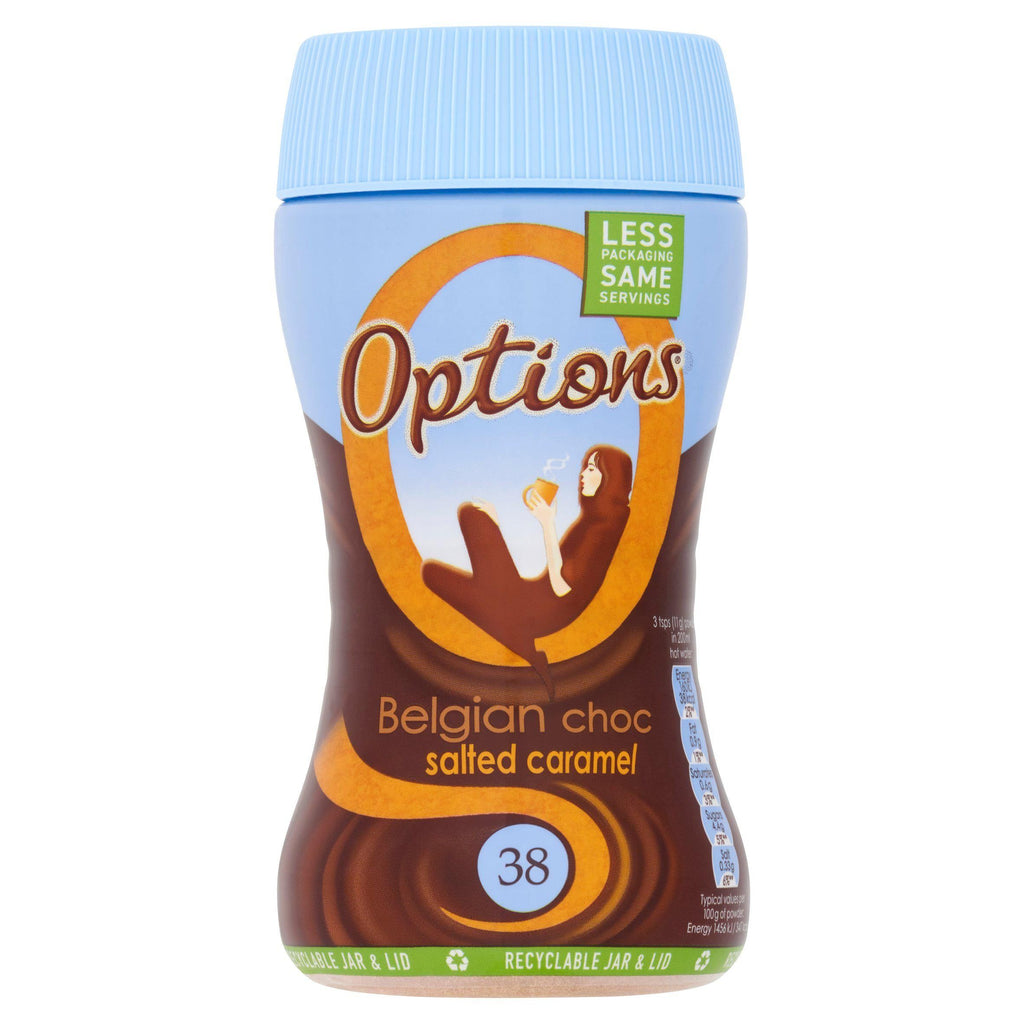 Options Instant Belgian Hot Chocolate Salted Caramel Drink 220g