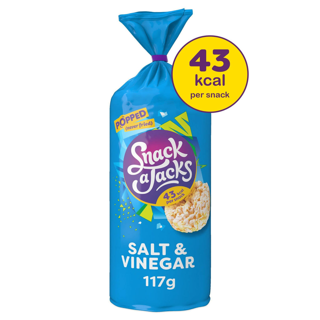 Snack a Jacks Salt & Vinegar Sharing Rice Cakes Crisps 117g