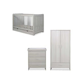 Ickle Bubba Pembrey 3 Piece Furniture Set, Under Drawer and Sprung Mattress - Ash Grey