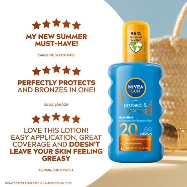 Nivea Sun Protect & Bronze Tan Activating Spray SPF20 200ml GOODS Superdrug   