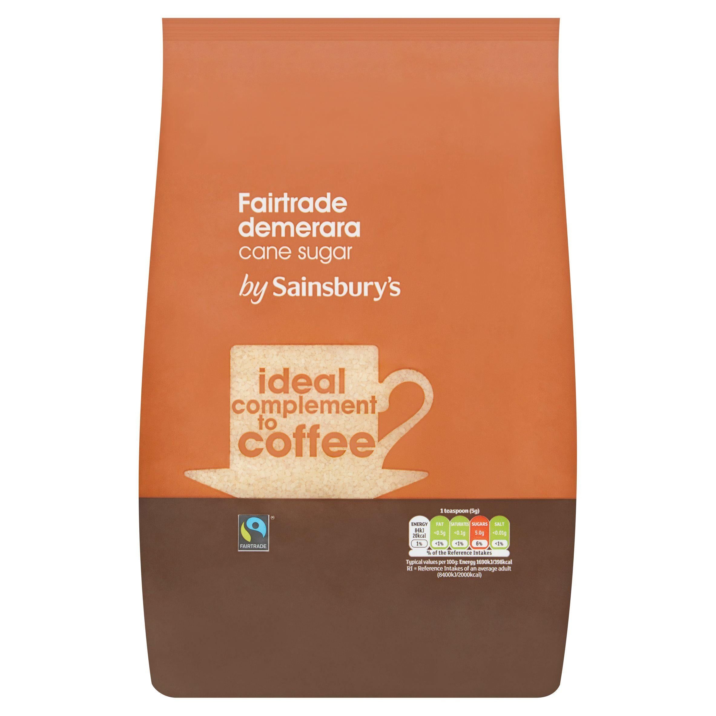 Sainsbury's Fairtrade Demerara Cane Sugar 2kg Brown & demerara sugar Sainsburys   