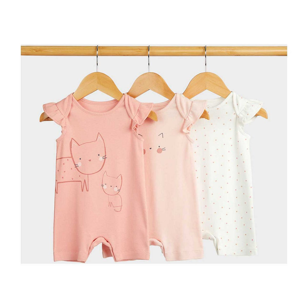 Mothercare Cat Rompers - 3 Pack