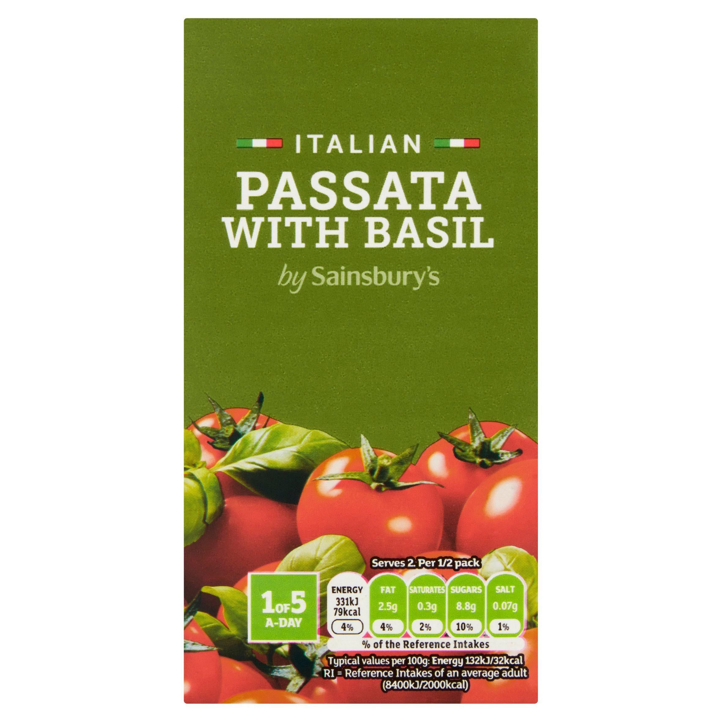 Sainsbury's Italian Passata with Basil 500g Food cupboard essentials Sainsburys   