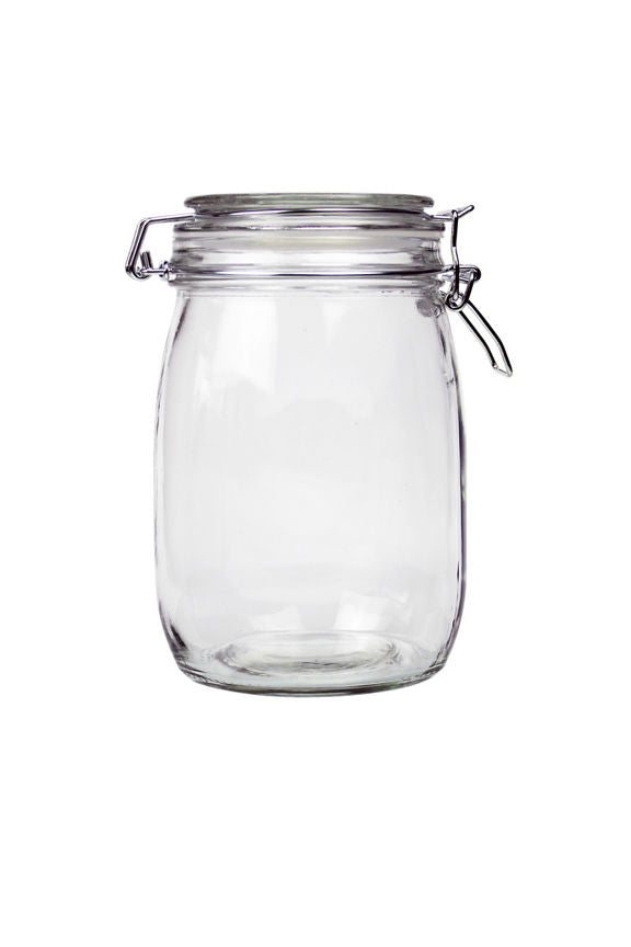 George Home Clear Glass Clip Lid Canister