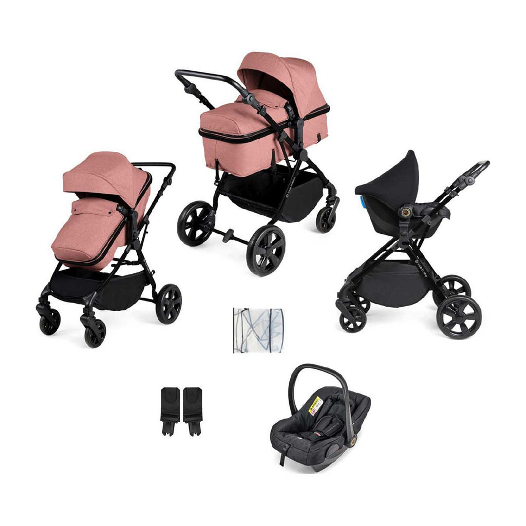 Ickle Bubba Comet 3-in-1 Travel System Black/Dusky Pink/Black/ Pack Size 1