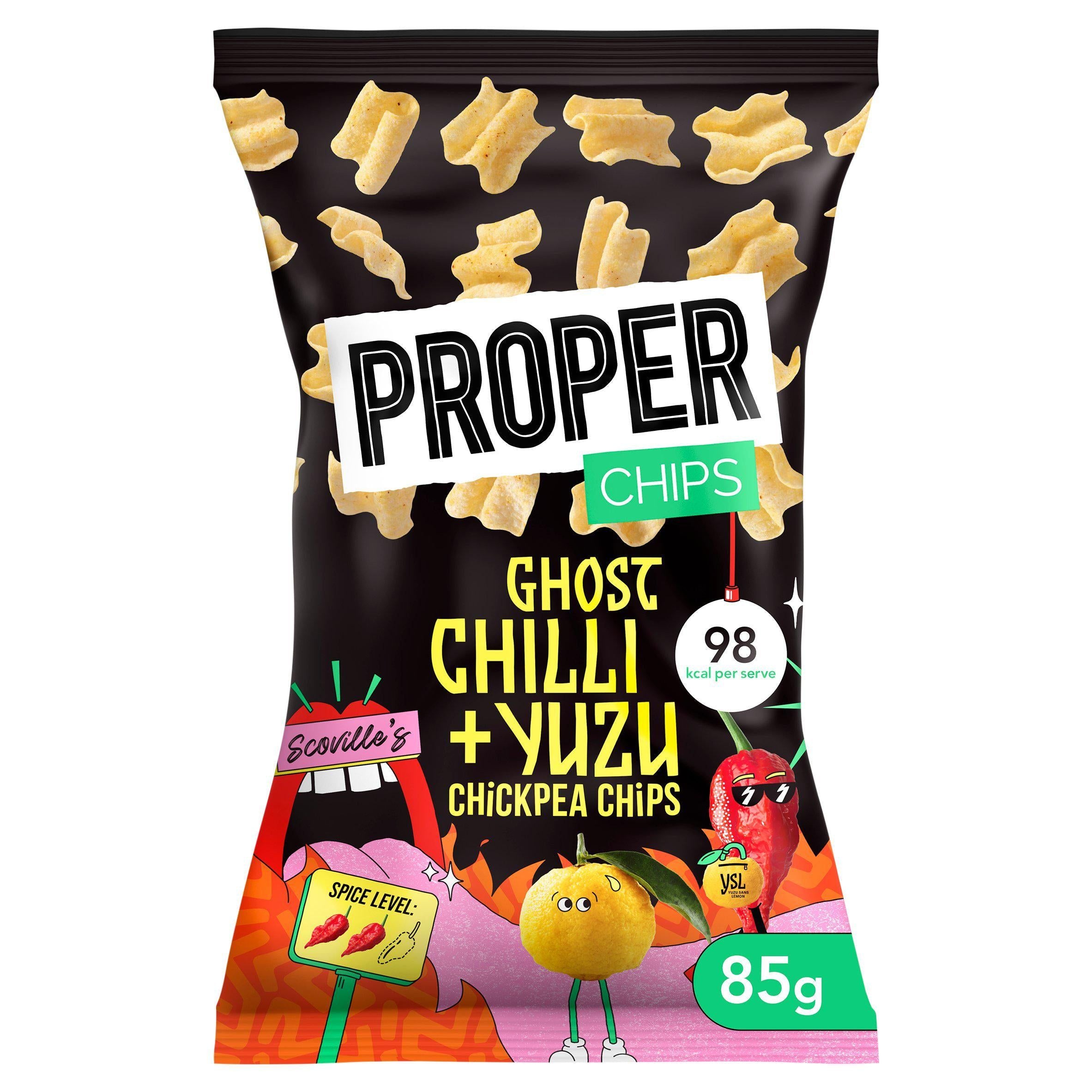 Proper Ghost Chilli + Yuzu Chickpea Chips 85g GOODS Sainsburys   