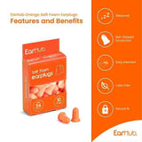 EarHub Premium Orange Soft Foam Earplugs 10 Pair