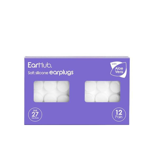 EarHub Sleepwell Soft Silicone Earplugs 12 pair   12 per pack