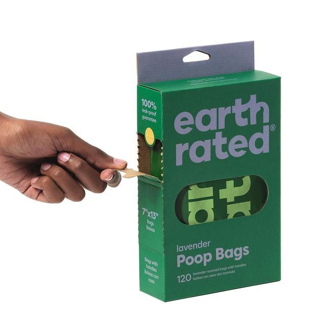 Earth Rated Poop Bags Lavender Tie Handle Bags   120 per pack