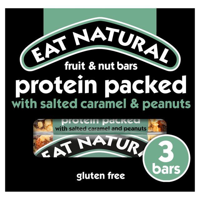 Eat Natural Protein Packed Salted Caramel &amp;amp; Peanuts Bars   3 x 40g