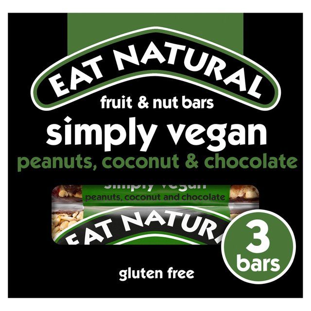 Eat Natural Simply Vegan Peanuts Coconut &amp;amp; Chocolate Bars   3 x 40g