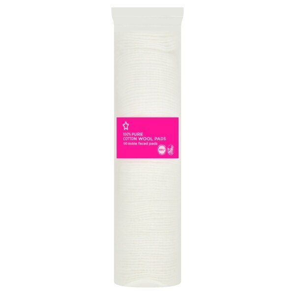 Superdrug 100% Pure Cotton Wool Pads - 100 Double Faced Pads GOODS Superdrug   