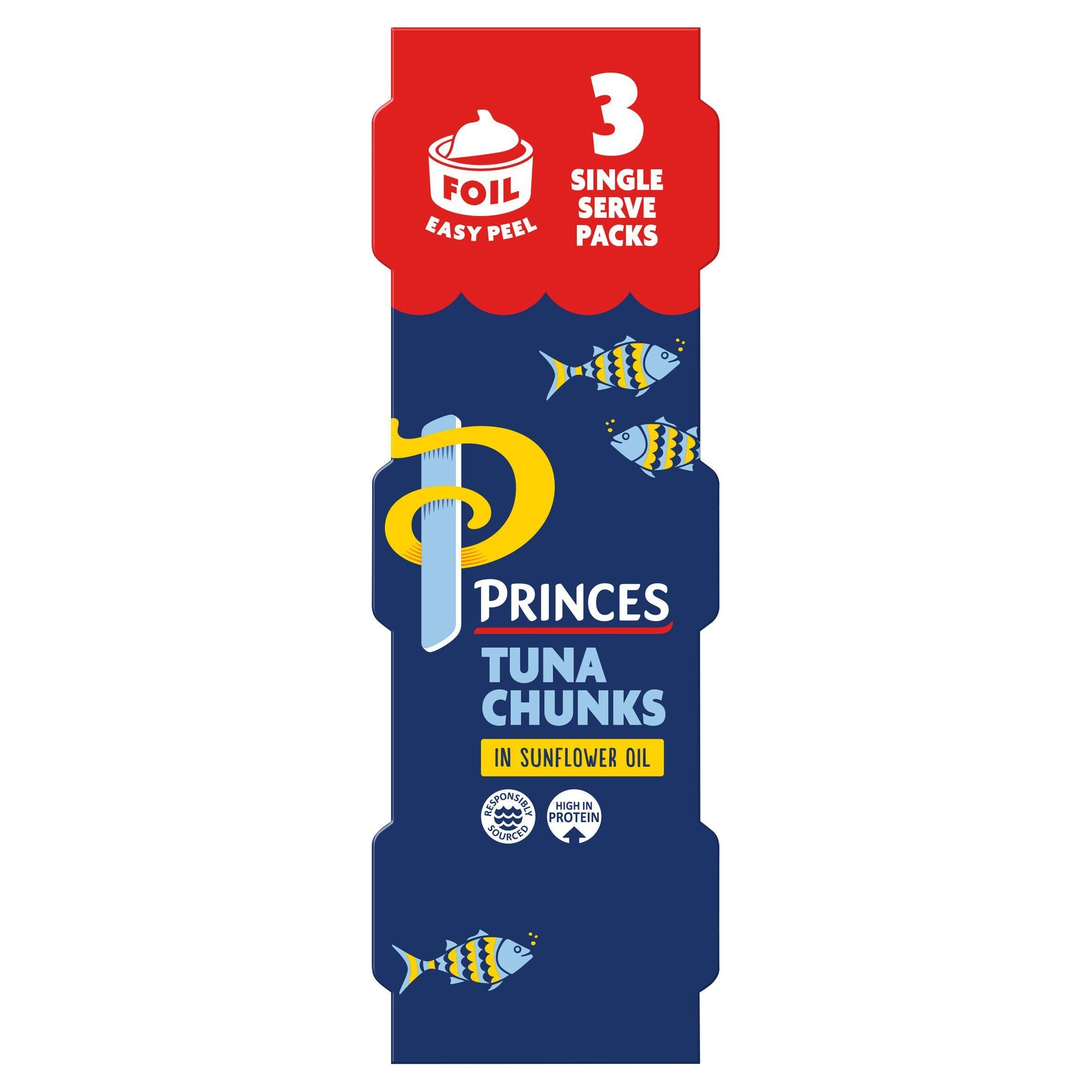 Princes Tuna Chunks in Sunflower Oil 3x80g (3x56g) Fish Sainsburys   