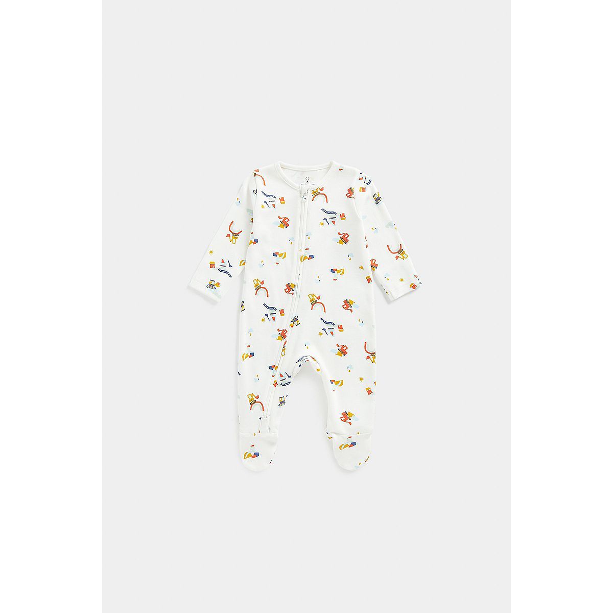 Mothercare Diggers Zip-Up Baby Sleepsuit GOODS Boots   