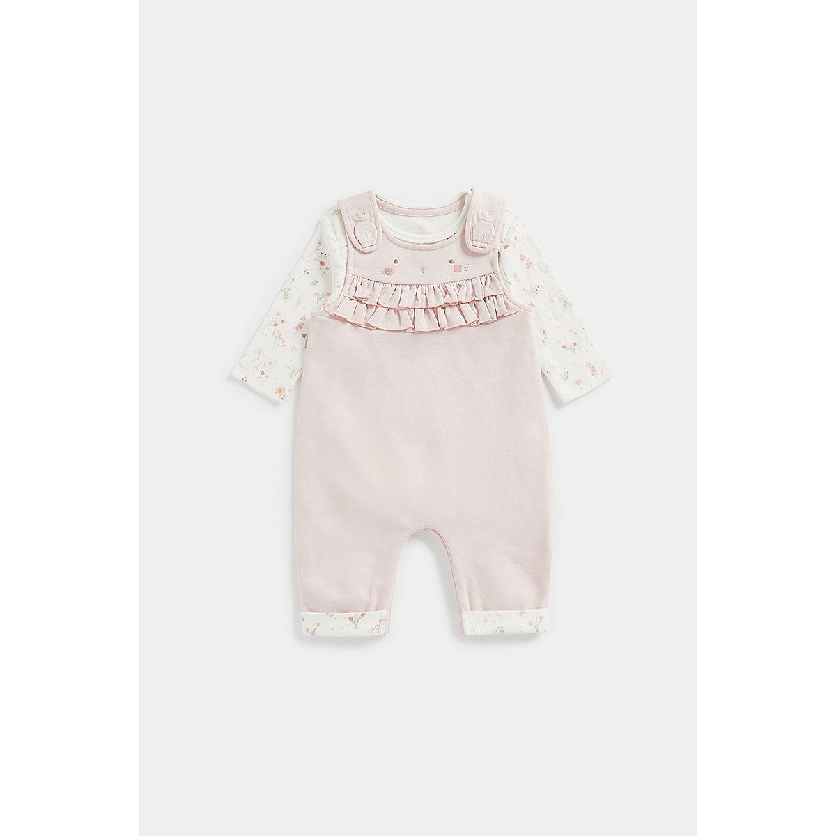 Mothercare My First Pink Mouse Dungarees and Bodysuit Set GOODS Boots   