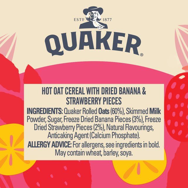 Quaker Oat So Simple Banana Strawberry Porridge Cereal Pot   58g Cereals M&S   