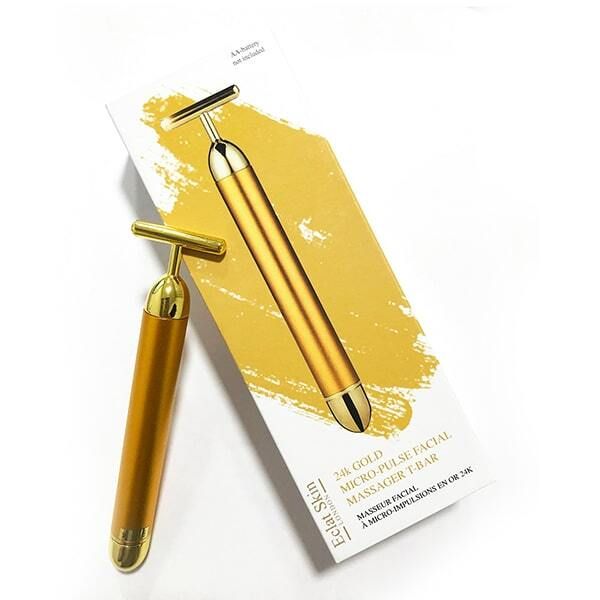 Eclat Skin London 24k Gold Micro Pulse Facial Massager T-Bar