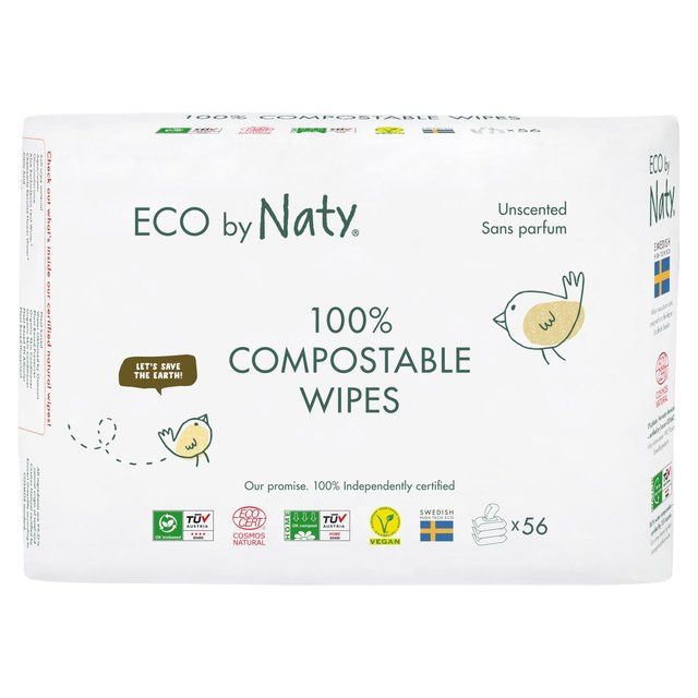 Eco by Naty Unscented Wipes Multipack   3 x 56 per pack