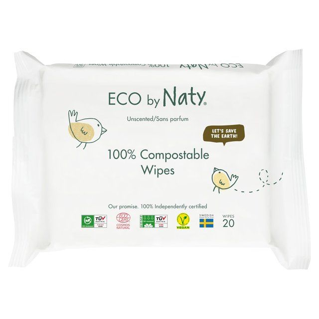 Eco by Naty Unscented Wipes Travel Pack   20 per pack