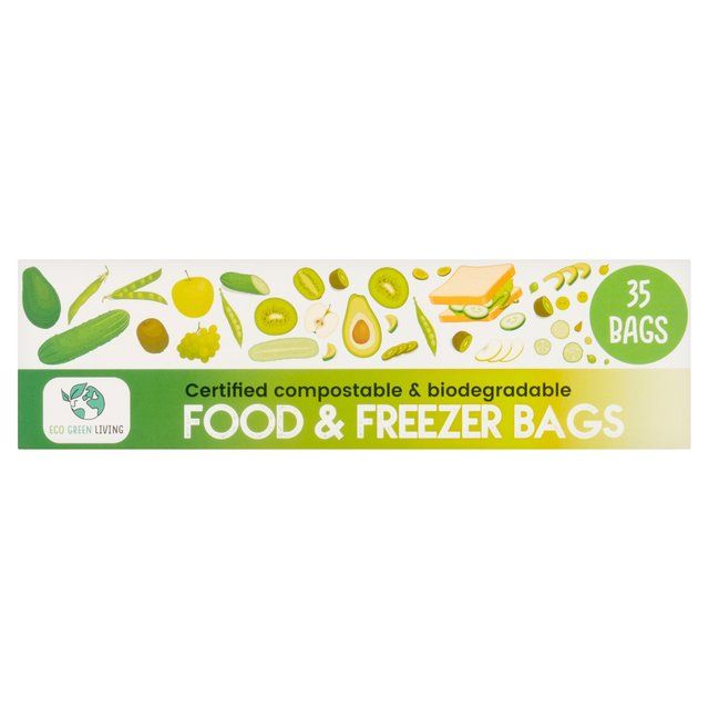 Eco Green Living Certified Compostable 2L Freezer Bags for Food Storage   35 per pack