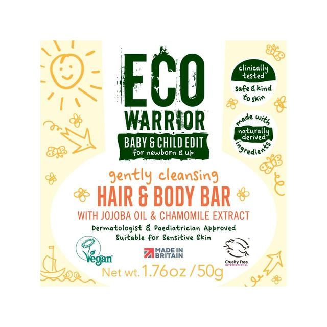 Eco Warrior Baby &amp;amp; Child Edit Gently Cleansing Hair &amp;amp; Body Bar   50g