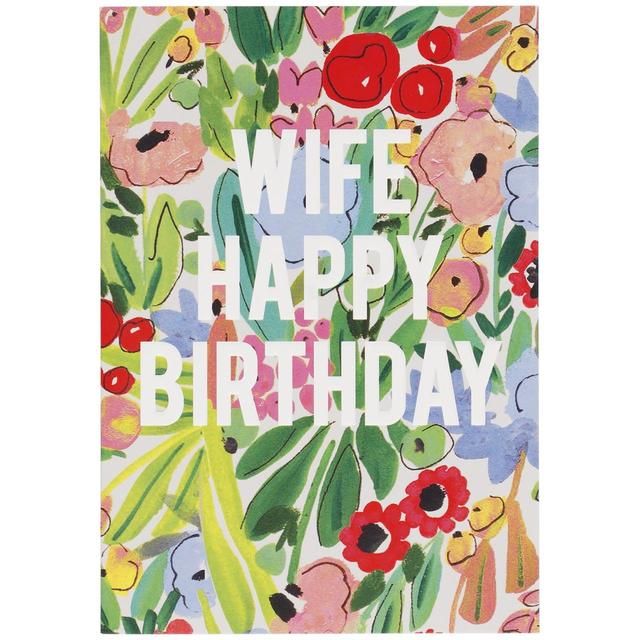 M&S Wife Floral Birthday Card Miscellaneous M&S   