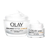 Olay Drunk On Peptides with Collagen Peptide24 MAX Day Moisturiser & Eye Cream Bundle GOODS Boots   