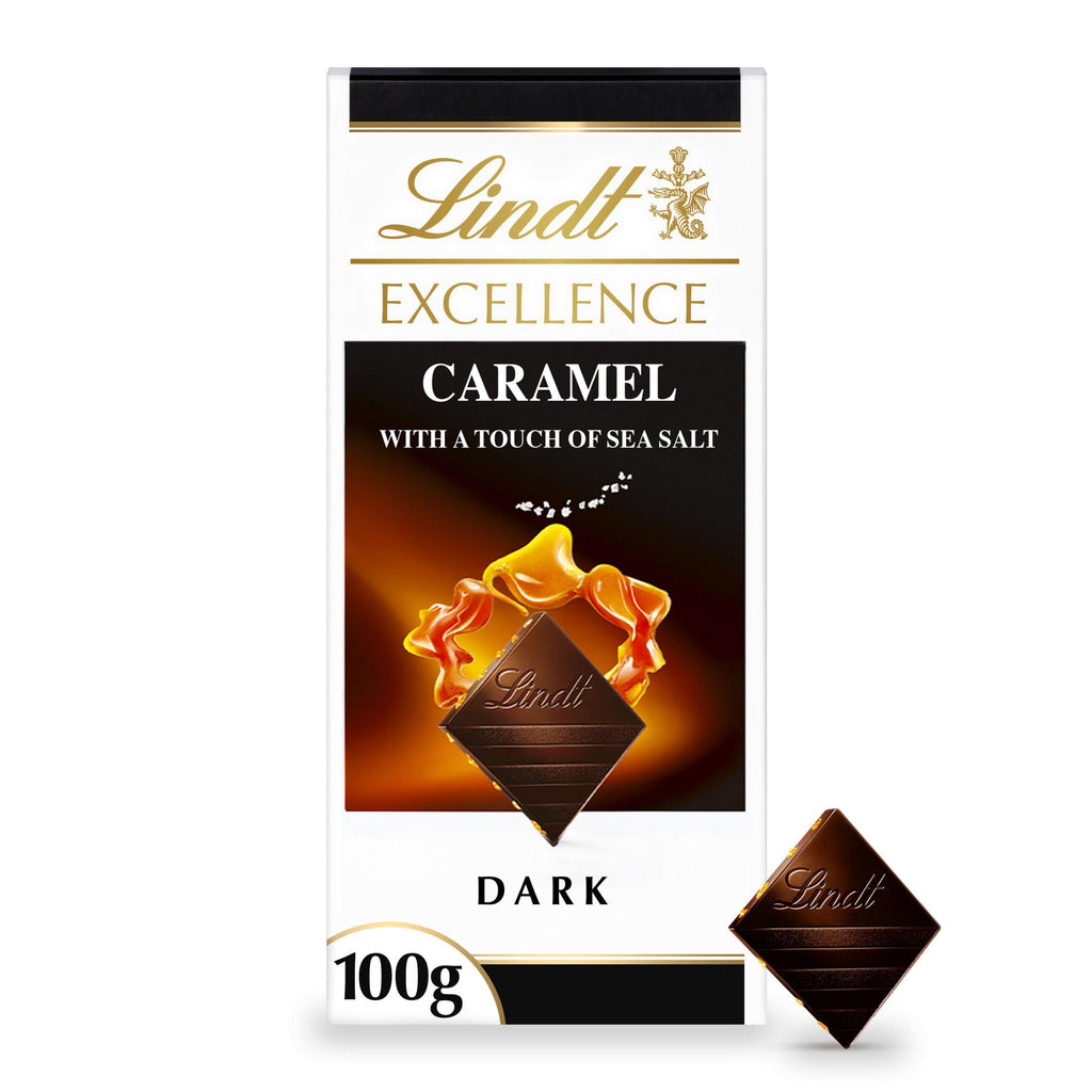 Lindt Excellence Dark Caramel and Sea Salt Chocolate Bar 100g