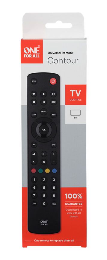 One For All Contour Universal TV Remote Control - URC1210 General Household ASDA   