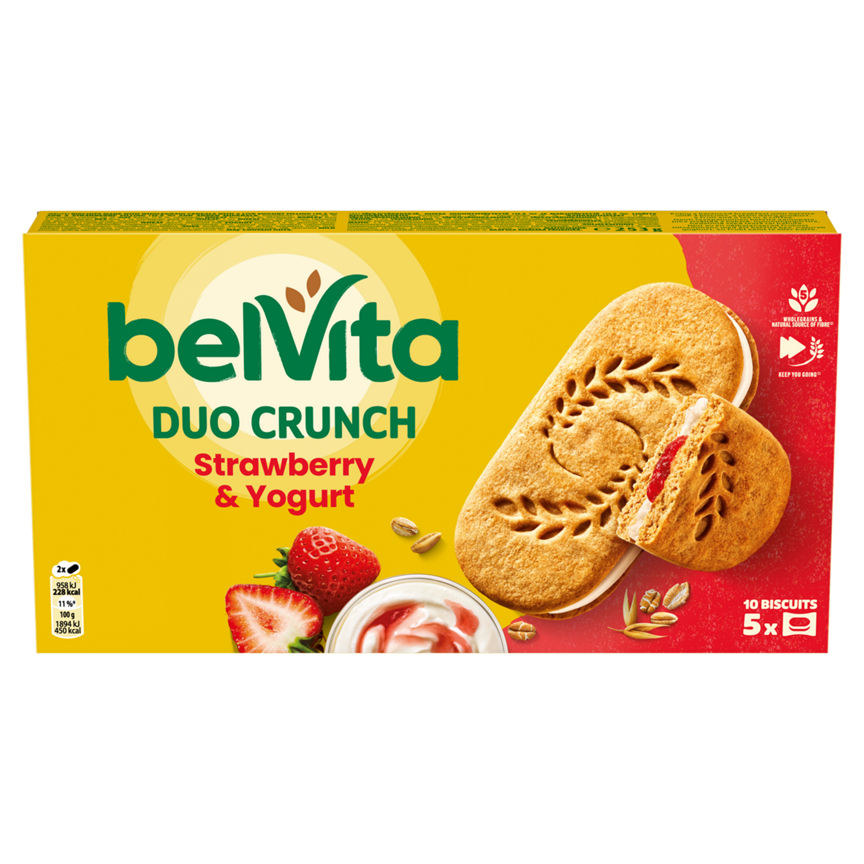 Belvita Breakfast Biscuits Duo Crunch Strawberry and Live Yogurt 5 Pack