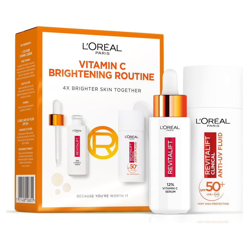 L'Oréal Paris Revitalift Clinical 12% Pure Vitamin C Serum & SPF 50& Invisible Fluid Face Duo