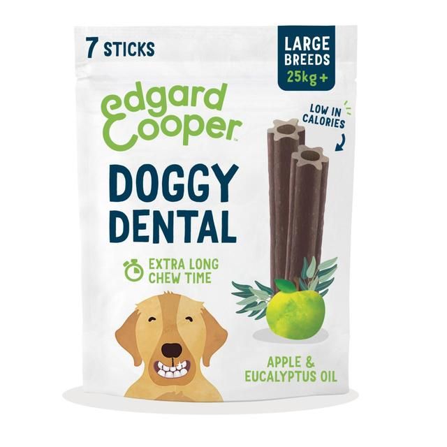 Edgard &amp;amp; Cooper Apple &amp;amp; Eucalyptus Large Dog Dental Sticks   7 per pack