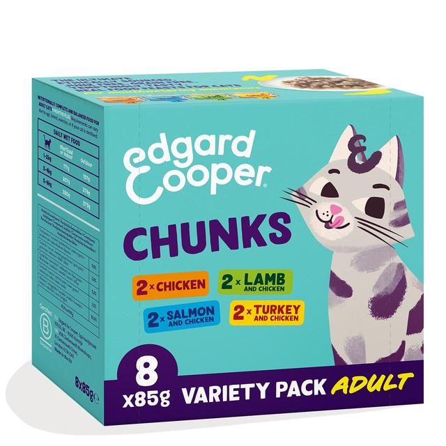 Edgard &amp;amp; Cooper Cat Chunks in Sauce Adult Multipack   8 x 85g