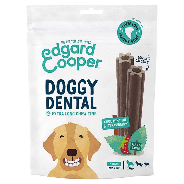 Edgard &amp;amp; Cooper Strawberry &amp;amp; Mint Large Dog Dental Sticks   7 per pack