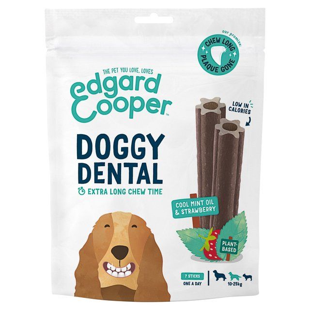 Edgard &amp;amp; Cooper Strawberry &amp;amp; Mint Medium Dog Dental Sticks   7 per pack