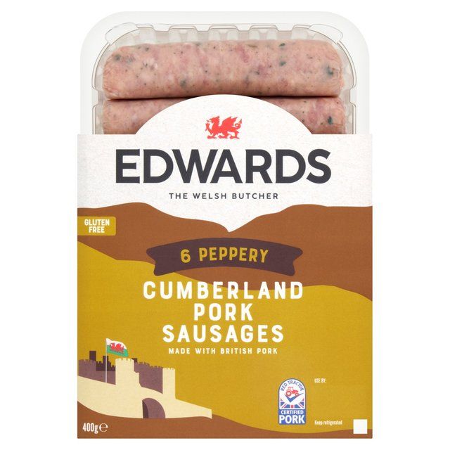 Edwards Cumberland Pork Sausages   400g