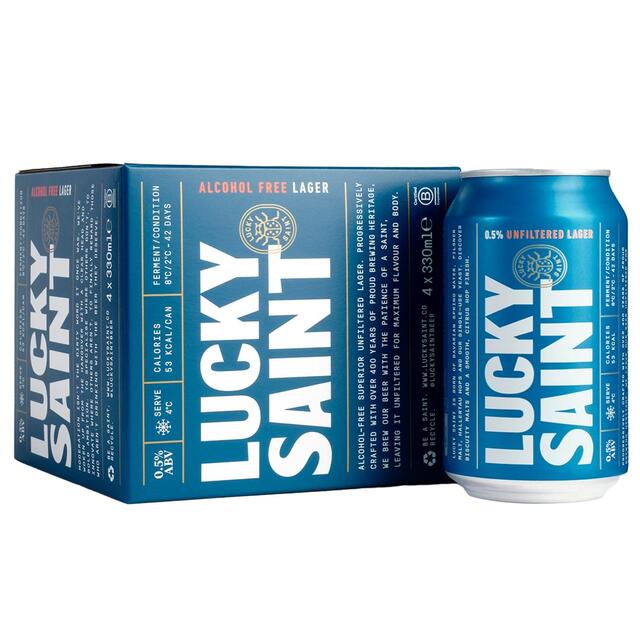 Lucky Saint Lager Alcohol Free 0.5%   4 x 330ml - McGrocer