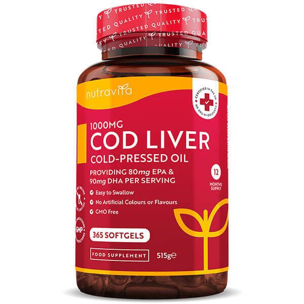 Nutravita Cod Liver Oil 1000mg - Fish Oil - 365 Softgels GOODS Superdrug   