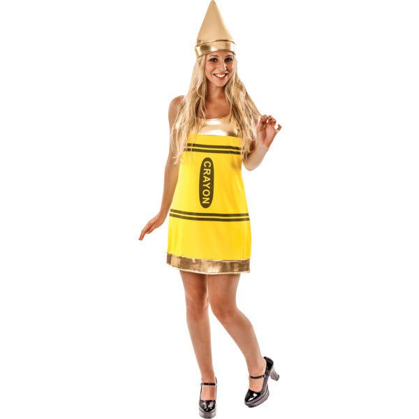 Orion Costumes Womens Yellow Crayon Fancy Dress Large GOODS Superdrug   