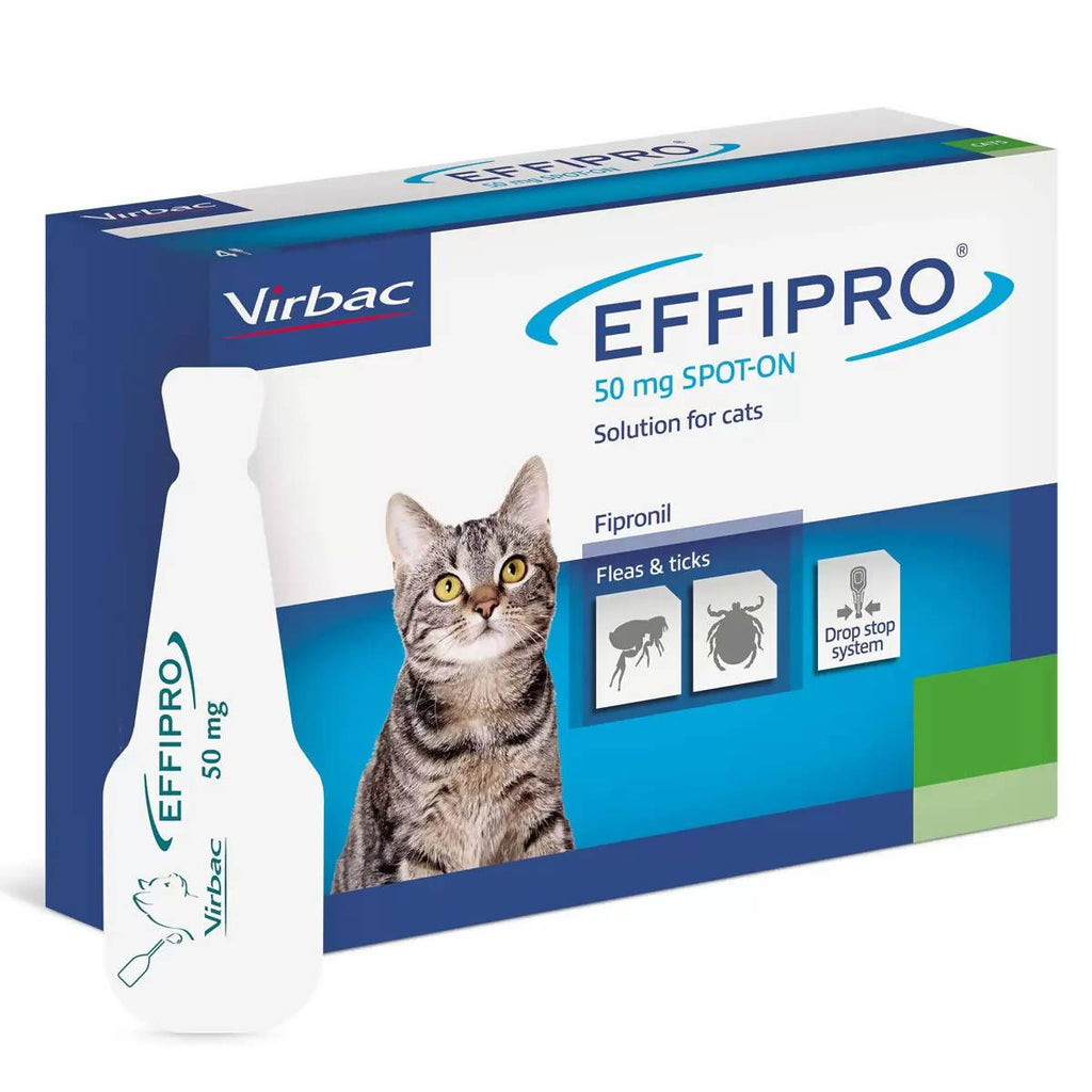 Effipro® Spot-On Flea and Tick Treatment for Cats (1kg+), 4 x 50mg