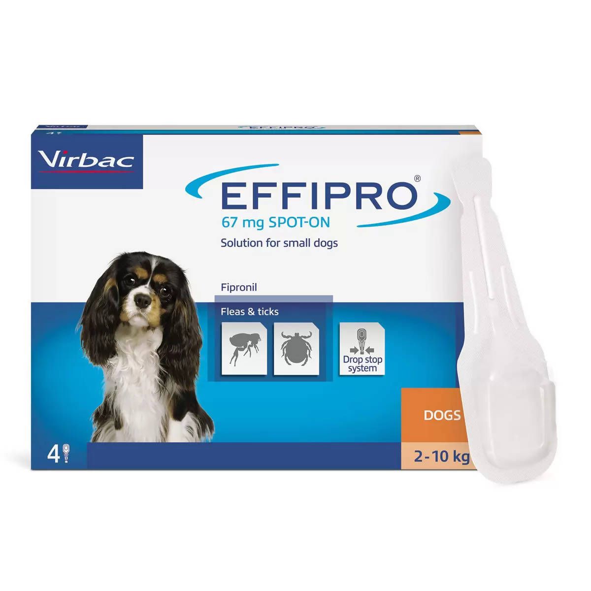 Effipro&amp;reg; Spot-On Flea and Tick Treatment for Small Dogs (2-10kg), 4 x 67mg