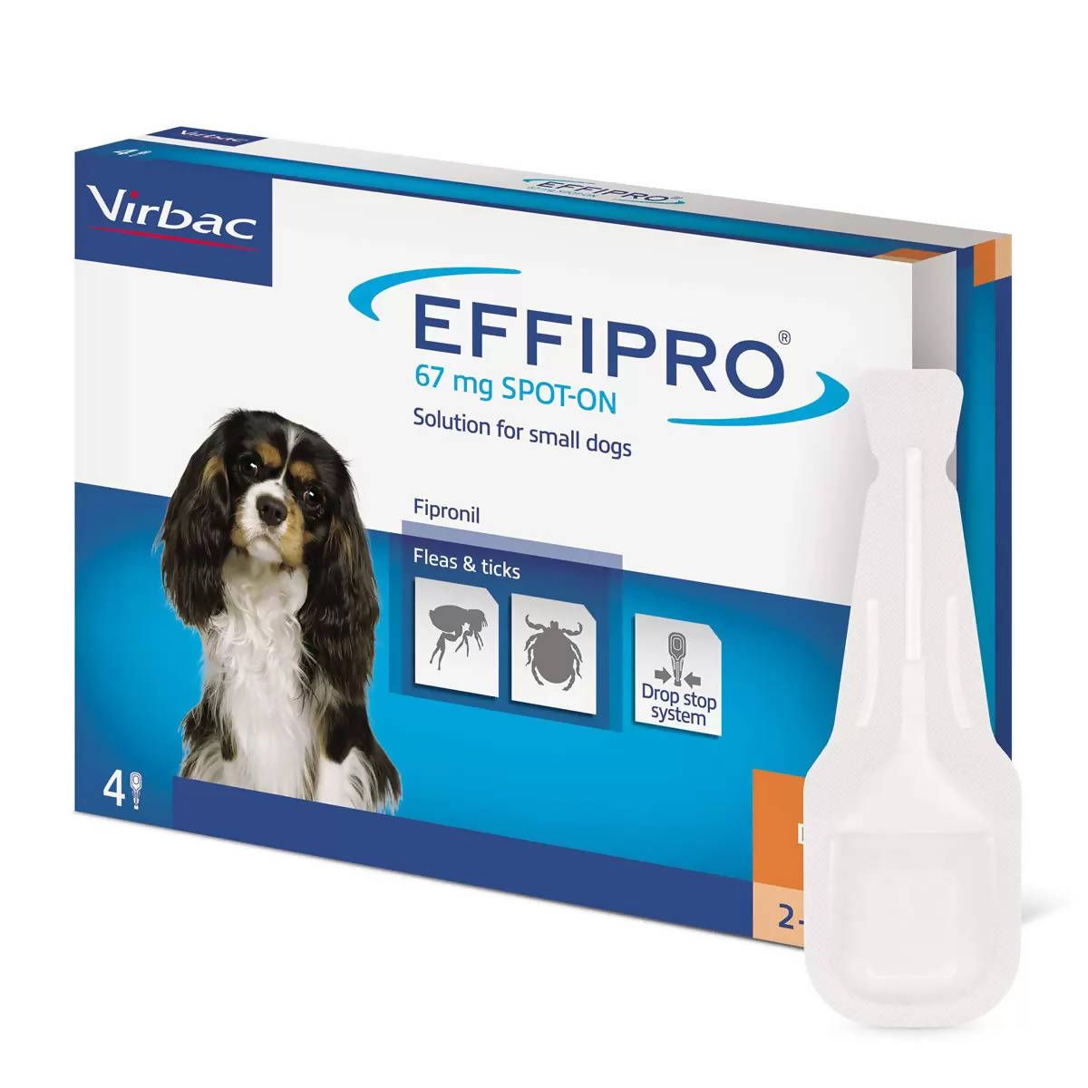 Effipro&amp;reg; Spot-On Flea and Tick Treatment for Small Dogs (2-10kg), 4 x 67mg